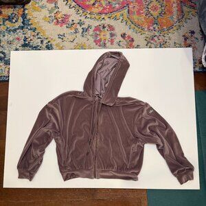 Alo Velour Track Suit Set XS – Hoodie & Joggers in Light Brown
